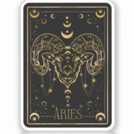 Zodiac Black & Gold Ram Astrologische Sticker