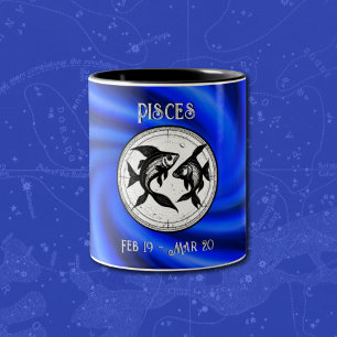 Zodiac Blue Pisces Mug