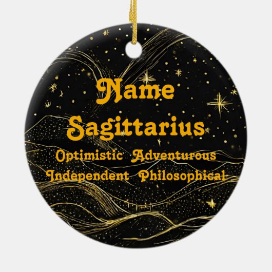 Zodiac Boogschutter gepersonaliseerd astrologie Or Keramisch Ornament (Achterkant)