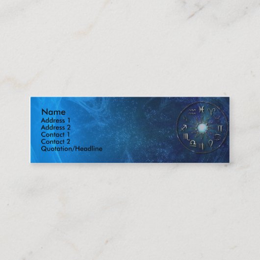 Zodiac Business Card-sjabloon Mini Visitekaartje (Voorkant)