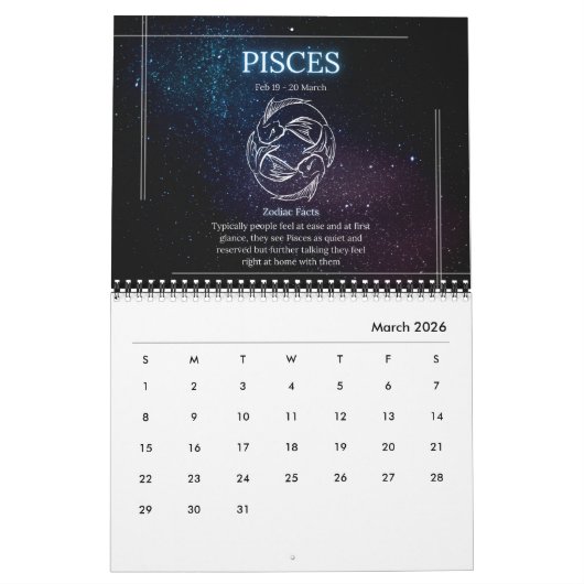 Zodiac Calander 2024 Calendrier Astrologie (Mar 2026)