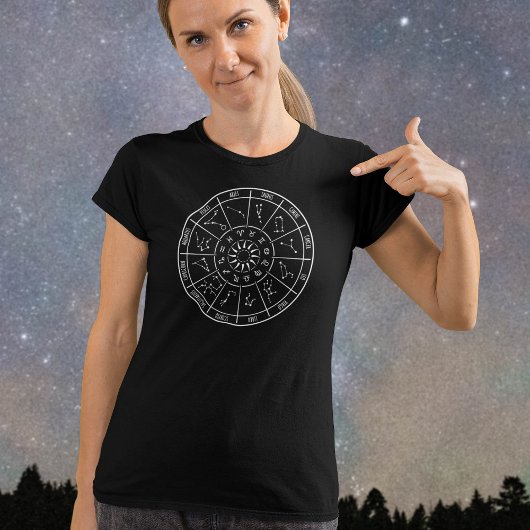 Zodiac Calendar Wheel | Astrologische constellatie T-shirt