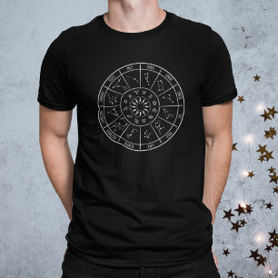 Zodiac Calendar Wheel Astrologische symbolen T-shirt