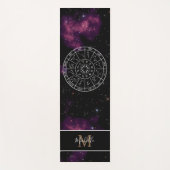 Zodiac Calendar Yoga Mat met Paarse Nebula (Voorkant)