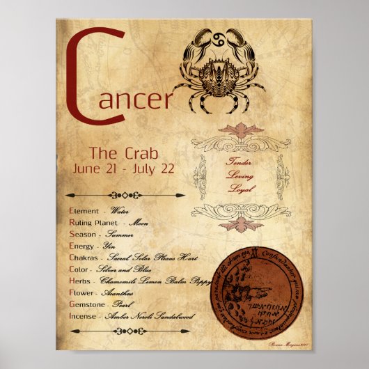 ZODIAC CANCER Birth Sign POSTER (Voorkant)