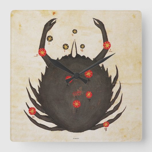 Zodiac: Cancer, C1350 Vierkante Klok (Voorkant)