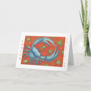 Zodiac Cancer 'Happy Birthday' witte rand Kaart