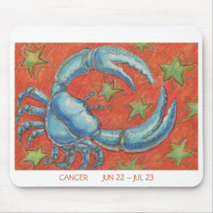 Zodiac Cancer mousepad witte grens Muismat