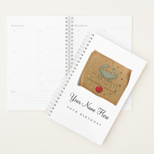 Zodiac - Cancer - Personalized Day Planner (Devant avec enveloppe)