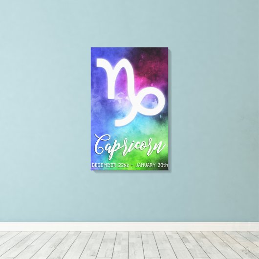 Zodiac: Capricorn Dates Canvas Afdruk (Insitu (Houten vloer))