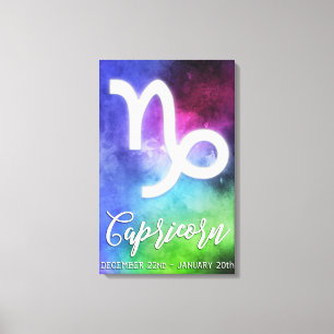 Zodiac: Capricorn Dates Canvas Afdruk