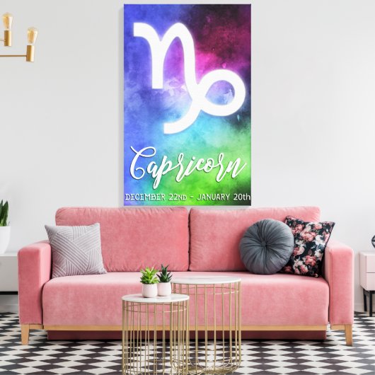 Zodiac: Capricorn Dates Canvas Afdruk (Insitu (Woonkamer))