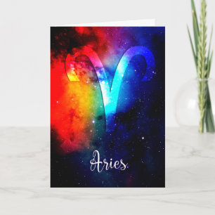 Zodiac : Carte Anniversaire Arc-en-ciel Aries