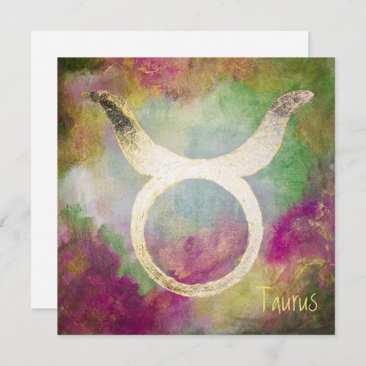 Zodiac : carte TAURUS (Devant / Derrière)