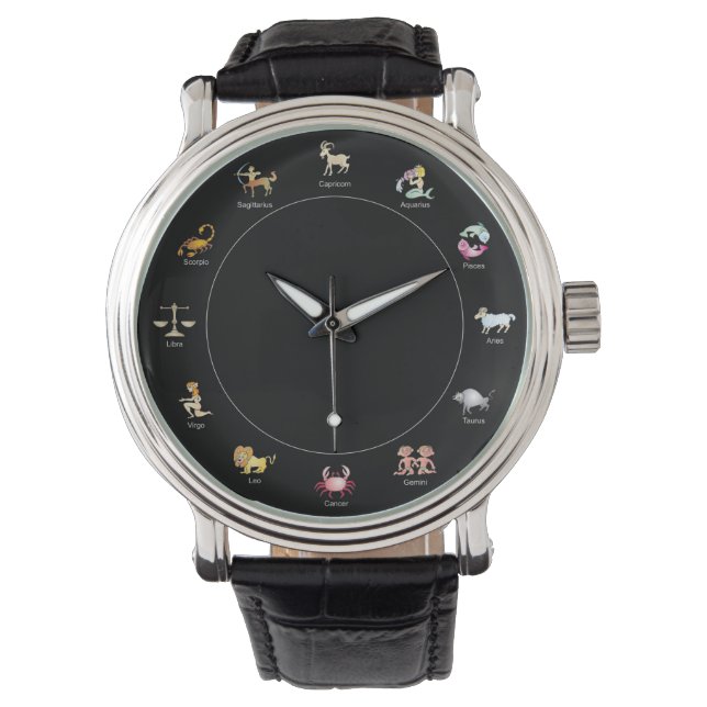 Zodiac Cartoon Symbool Horloge (Voorkant)