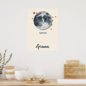 Zodiac Celestial Gemini Nursery Wall Art Poster (Keuken)