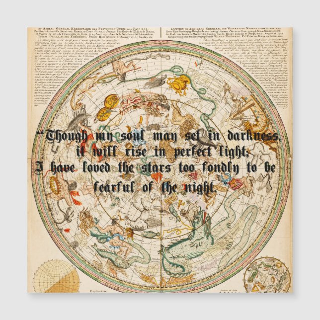 Zodiac Celestial map Astrology Stars Quote Art (Voorkant)