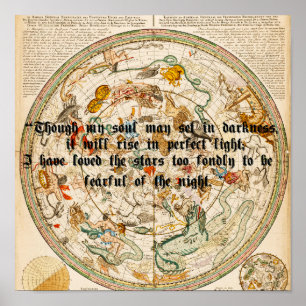 Zodiac Celestial map Astrology Stars Quote Art Poster