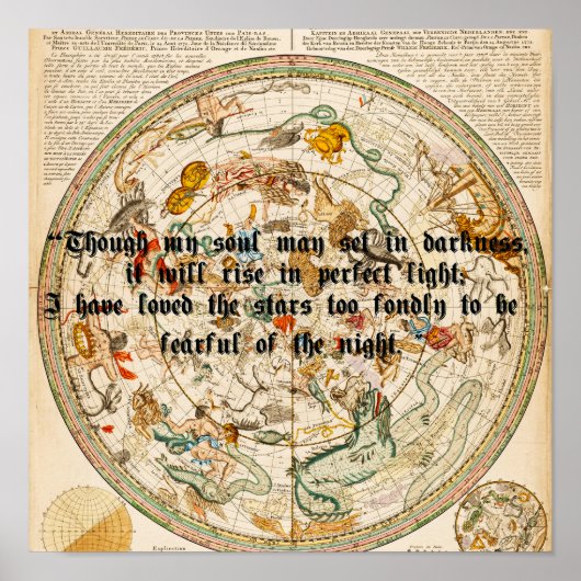 Zodiac Celestial map Astrology Stars Quote Art Poster (Voorkant)