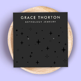 Zodiac Celestial Star Black Earring Vierkante Visitekaartje