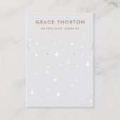 Zodiac Celestial Stars Gray Earring Ketting Visitekaartje (Voorkant)