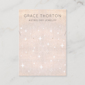 Zodiac Celestial Stars Oorbel Ketting Visitekaartje