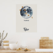 Zodiac Celestial Taurus Nursery Wall Art Poster (Keuken)
