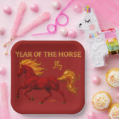 Zodiac Chinese New Year 2026 Yang Fire Horse Papieren Bordje (Feest)