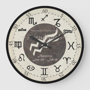 Zodiac Clock - Aquarius Grote Klok