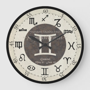 Zodiac Clock - Gemini Grote Klok
