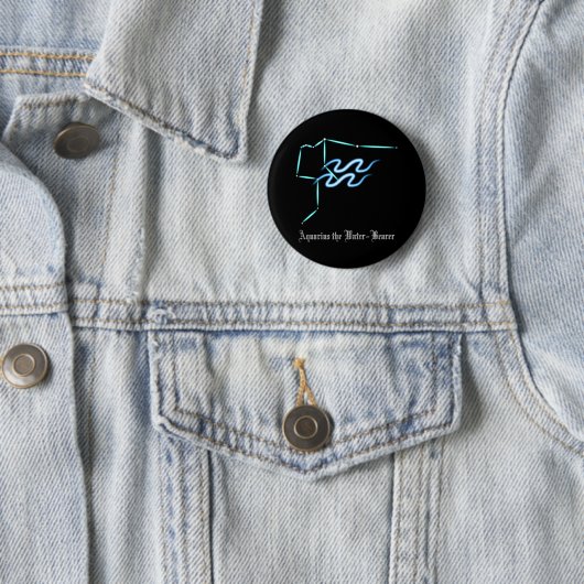 Zodiac Constellation Aquarius Button (In situ)