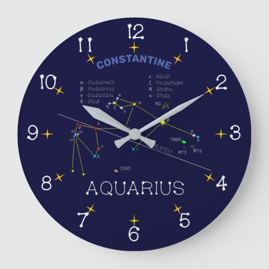Zodiac Constellation Aquarius Grote Klok (Voorkant)
