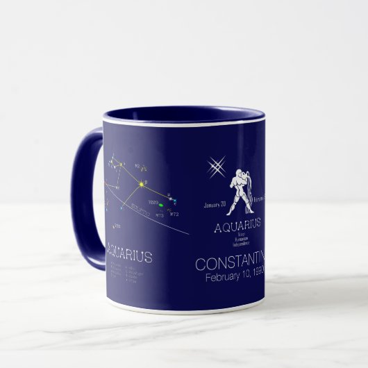 Zodiac Constellation Aquarius Mok (Voorkant links)