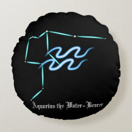 Zodiac Constellation Aquarius Round Pillow Rond Kussen