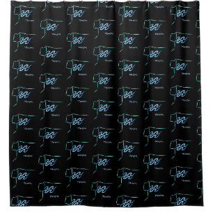 Zodiac Constellation Aquarius Shower Curtain Douchegordijn