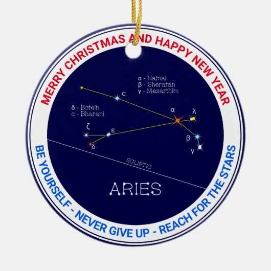 Zodiac Constellation Aries Keramisch Ornament (Voorkant)