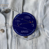 Zodiac Constellation Aries Ronde Button 4,0 Cm (In situ)