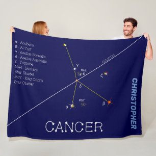 Zodiac Constellation Cancer Fleece Deken