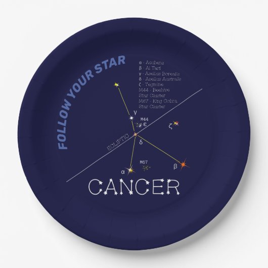 Zodiac Constellation Cancer Papieren Bordje (Voorkant)