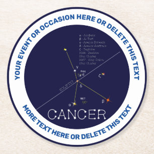 Zodiac Constellation Cancer Ronde Kartonnen Onderzetter