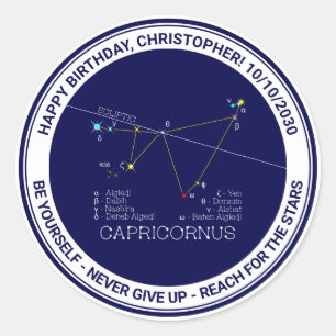 Zodiac Constellation Capricornus Ronde Sticker