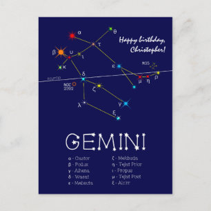 Zodiac Constellation Gemini Briefkaart