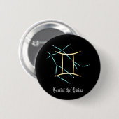 Zodiac Constellation Gemini Button (Voorkant /achterkant)