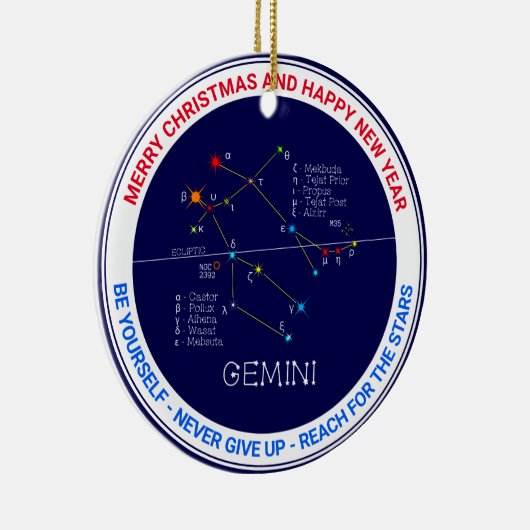 Zodiac Constellation Gemini Keramisch Ornament (Rechts)