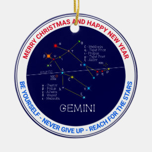 Zodiac Constellation Gemini Keramisch Ornament