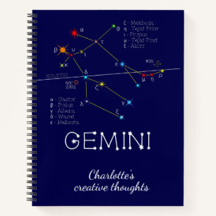 Zodiac Constellation Gemini Notitieboek