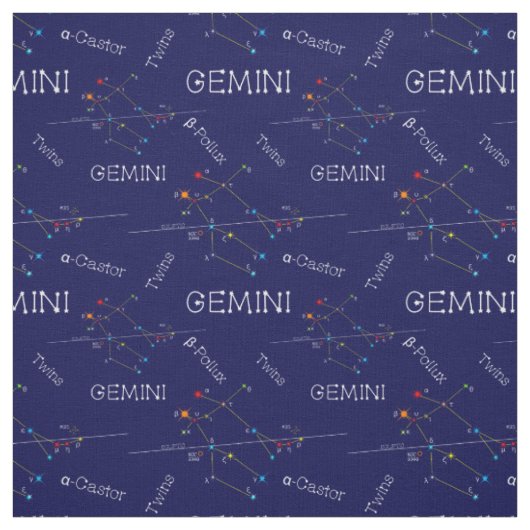 Zodiac Constellation Gemini Stof (Swatch)