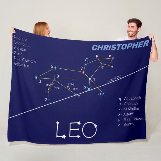 Zodiac Constellation Leo Fleece Deken (In situ)