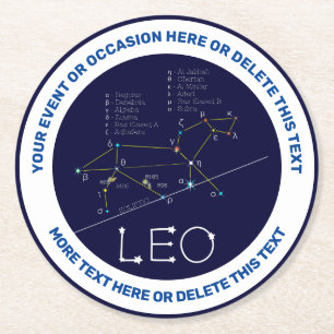 Zodiac Constellation Leo Ronde Kartonnen Onderzetter