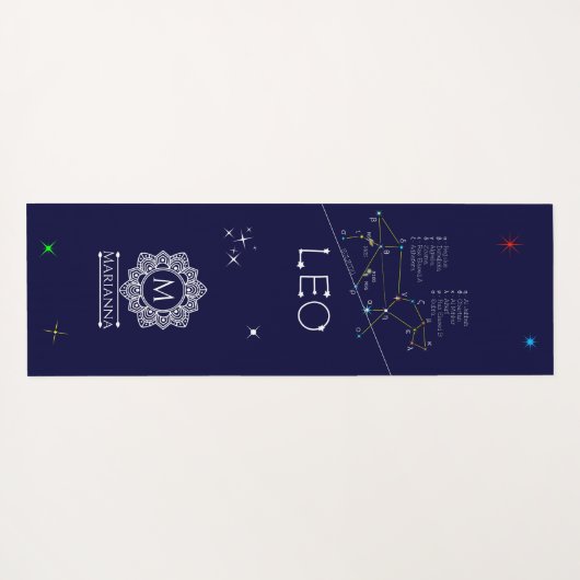 Zodiac Constellation Leo Yogamat (Achterkant (horizontaal))